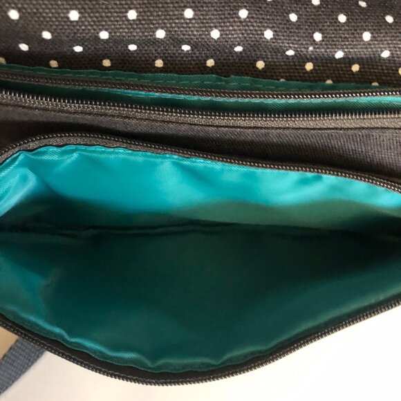 Thirty One Gray Polka Dot Crossbody Purse Adjustable Removable Strap - Picture 5 of 8